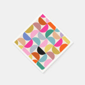 Farbenfrohe Mitte des Jahrhunderts Modernes Abstra Serviette (Ecke)