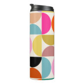 Farbenfrohe Mitte des Jahrhunderts Modernes Abstra Thermosbecher (Nach rechts gedreht)