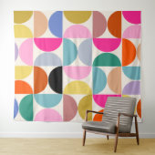 Farbenfrohe Mitte des Jahrhunderts Modernes Abstra Wandteppich (Beispiel (Horizontal))