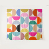 Farbenfrohe Mitte des Jahrhunderts Modernes Abstra Wandteppich (Vorderseite (Horizontal))