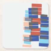 Farbenfrohe Mitte des Jahrhunderts Modernes Art Mu Rechteckiger Pappuntersetzer (Vorderseite)