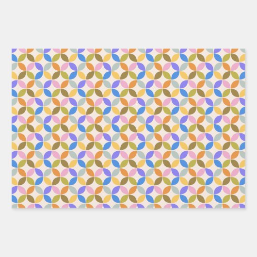 Farbenfrohe Mitte des Jahrhunderts Modernes geomet Geschenkpapier Set (Vorderseite)