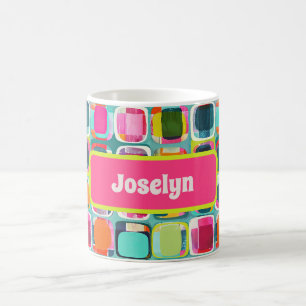 Farbenfrohe Mitte des Jahrhunderts Modernes Muster Kaffeetasse