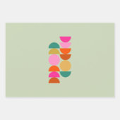 Farbenfrohe Mitte Jahrhundert Modernes geometrisch Geschenkpapier Set (Vorderseite 2)