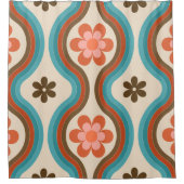 Farbenfrohe Mitte Jahrhundert Modernes Regenbogen  Duschvorhang (Vorderseite)