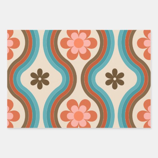 Farbenfrohe Mitte Jahrhundert Modernes Regenbogen  Geschenkpapier Set (Vorderseite 2)