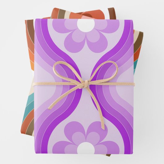 Farbenfrohe Mitte Jahrhundert Modernes Regenbogen  Geschenkpapier Set (Beispiel)