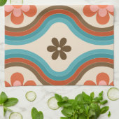 Farbenfrohe Mitte Jahrhundert Modernes Regenbogen  Geschirrtuch (Gefaltet)