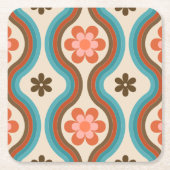 Farbenfrohe Mitte Jahrhundert Modernes Regenbogen  Rechteckiger Pappuntersetzer (Vorderseite)