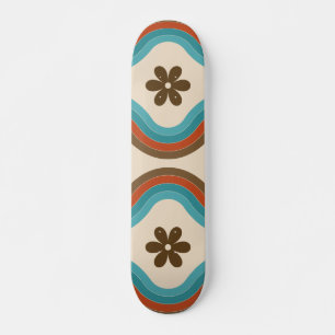 Farbenfrohe Mitte Jahrhundert Modernes Regenbogen Skateboard