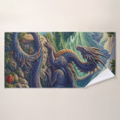 Farbenfrohe, mittelalterliche Drachenburg Badehandtuch (Badehandtuch)