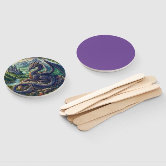 Farbenfrohe, mittelalterliche Drachenburg Fächer (Non-assembled)