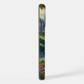 Farbenfrohe, mittelalterliche Drachenburg iPhone Hülle (Rechte Seite)