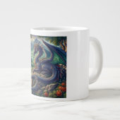 Farbenfrohe, mittelalterliche Drachenburg Jumbo-Tasse (Vorderseite Rechts)