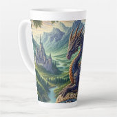 Farbenfrohe, mittelalterliche Drachenburg Milchtasse (Linke Ecke)