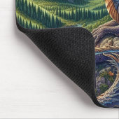 Farbenfrohe, mittelalterliche Drachenburg Mousepad (Ecke)