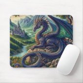Farbenfrohe, mittelalterliche Drachenburg Mousepad (Mit Mouse)