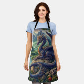 Farbenfrohe, mittelalterliche Drachenburg Schürze (Getragen)