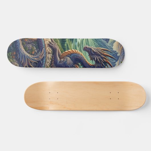 Farbenfrohe, mittelalterliche Drachenburg Skateboard (Horizontal)