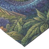 Farbenfrohe, mittelalterliche Drachenburg Tischdecke (Schrägansicht)