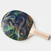 Farbenfrohe, mittelalterliche Drachenburg Tischtennis Schläger (Seitenansicht)