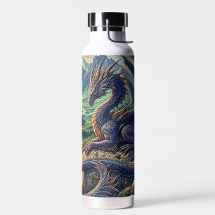 Farbenfrohe, mittelalterliche Drachenburg Trinkflasche
