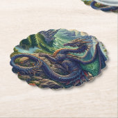 Farbenfrohe, mittelalterliche Drachenburg Untersetzer (angewinkelt)