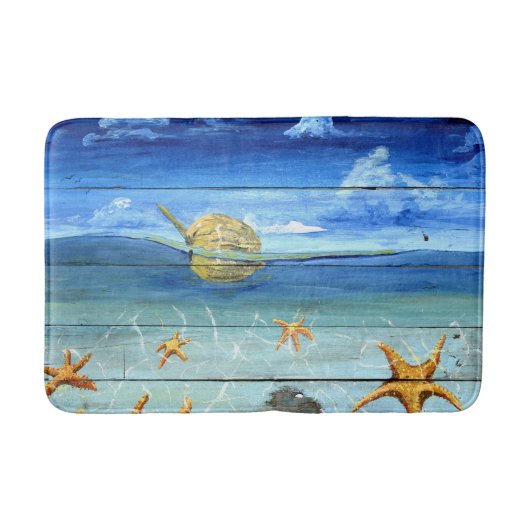 Farbenfrohe Mittelsternfisch Sky Bath Mat von Yoti Badematte (Vorderseite)