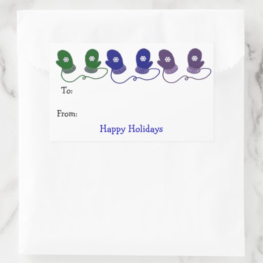 Farbenfrohe Mittens Rechteckiger Aufkleber (Tasche)