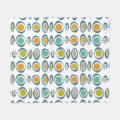 Farbenfrohe mittlere Jahrhundert Moderne geometris Fleecedecke (Vorderseite (Horizontal))