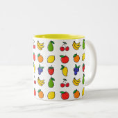 Farbenfrohe Mixed Fruit Muster Zwei-Tone-Tasse Zweifarbige Tasse (VorderseiteRechts)