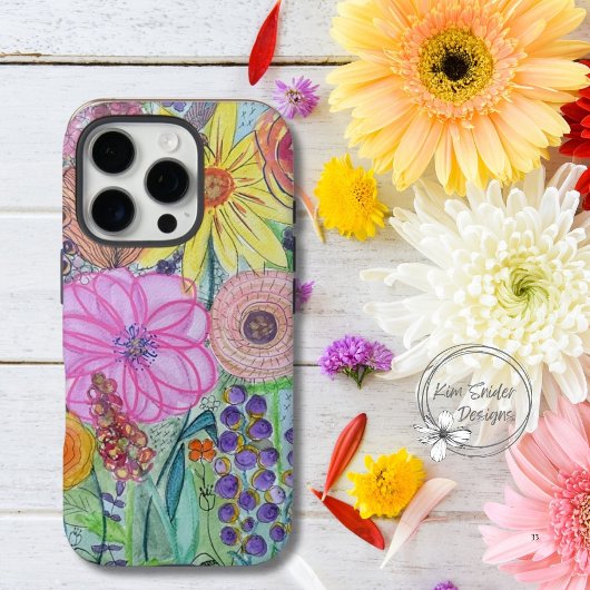 Farbenfrohe Mixed Media Florals iPhone Gehäuse Case-Mate iPhone Hülle