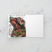 Farbenfrohe Mixed Media Pop Art Dog Grußkarte Dankeskarte (Innenseite)