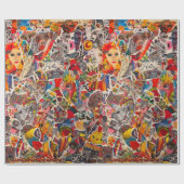 Farbenfrohe Mixed Media Pop Kunstsammlung Geschenkpapier (Flach)