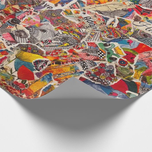 Farbenfrohe Mixed Media Pop Kunstsammlung Geschenkpapier (Ecke)