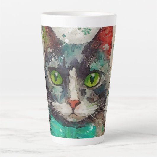 Farbenfrohe Mixed Media Print Holiday Tasse AP407A (Vorderseite)