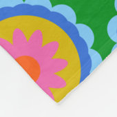 Farbenfrohe Mod 60er Bright Blume Mandala Pattern  Fleecedecke (Ecke)
