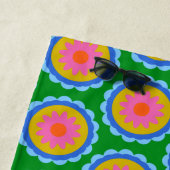 Farbenfrohe Mod 60er Bright Blume Mandala Pattern Strandtuch (Beispiel)