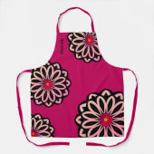 Farbenfrohe Mod Blume Fuschia Pink Personalisiert Schürze (Vorderseite)