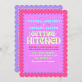 Farbenfrohe Mod Bright Bold Retro Wedding Einladung (Vorne/Hinten)