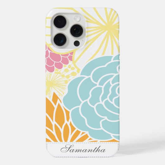Farbenfrohe Mod Florals iPhone Hülle (Rückseite)
