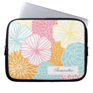 Farbenfrohe Mod Florals Laptopschutzhülle