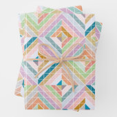 Farbenfrohe Mod Patchwork Diamanten Muster  Geschenkpapier Set (Beispiel)