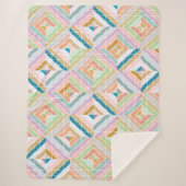 Farbenfrohe Mod Patchwork Diamanten Muster Sherpadecke (Vorderseite)