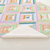 Farbenfrohe Mod Patchwork Diamanten Muster Sherpadecke (3/4)