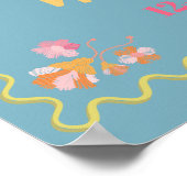 Farbenfrohe Mod Stickerei Begrüßungszeichen Poster (Ecke)