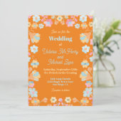 Farbenfrohe Mod-Stickerei Einladung (Stehend Vorderseite)