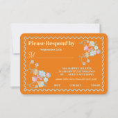 Farbenfrohe Mod Stickerei UAWG-Antwortkarten Einladung (Vorderseite)