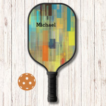 Farbenfrohe Modern Art Monogram Pickleball Paddel