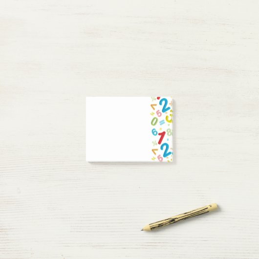 Farbenfrohe moderne 123 Zahlen Math Post-it Klebezettel (Auf Schreibtisch)
